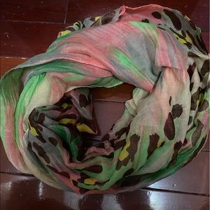y2k cheetah print colorful circle infinity scarf